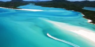 Boating at whitehaven beach