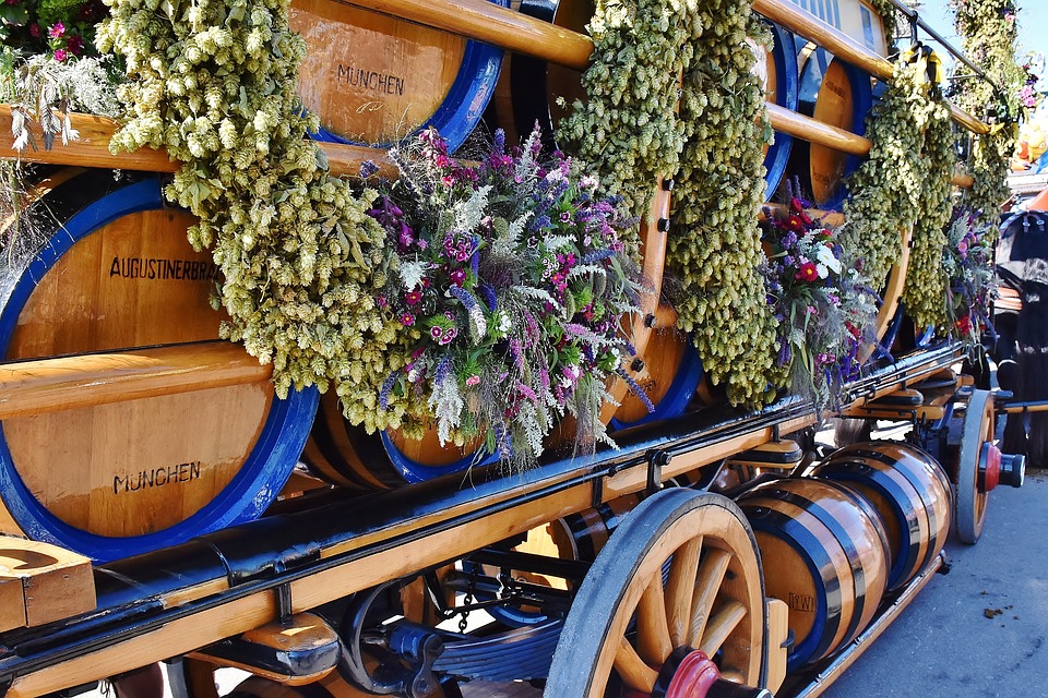 Oktoberfest barrels munich beer brewery beer car