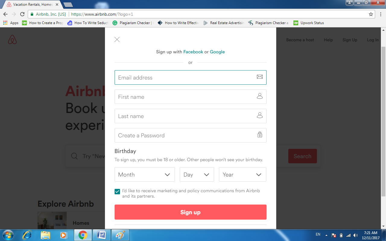 airbnb login