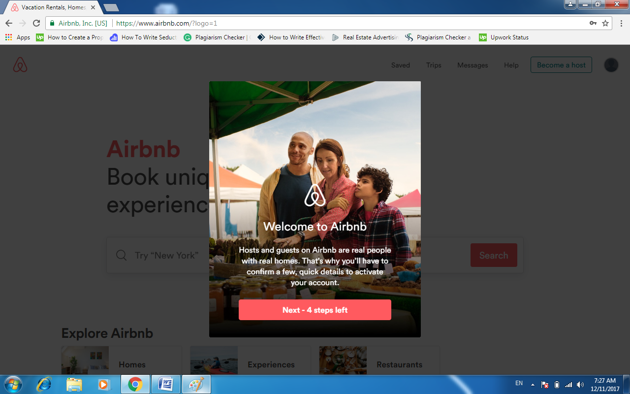 airbnb sign up