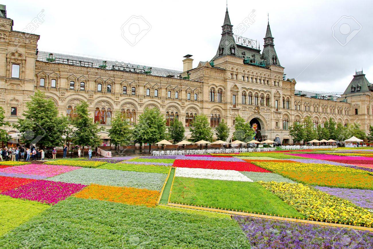 Flower festival in red square in moscow